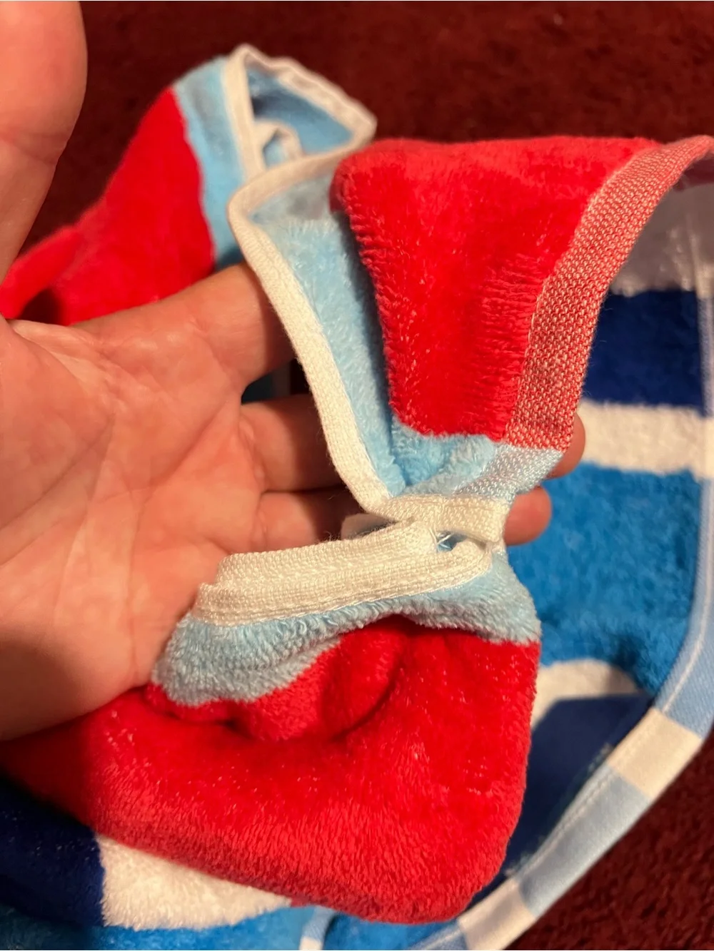 Red, White, and Blue Striped Beach Towel